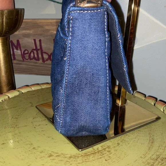 Blue Quilted Denim Crossbody Bag - Picture 8 of 11